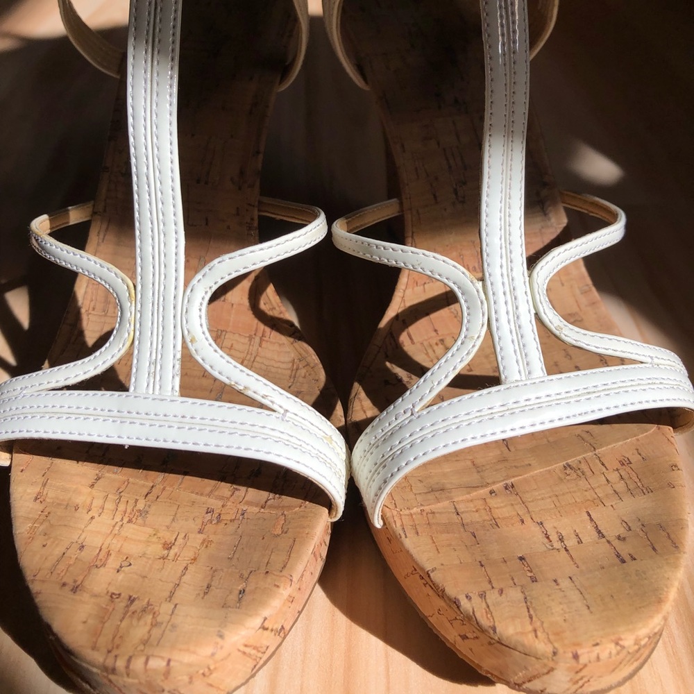 Michael Kors white wedges